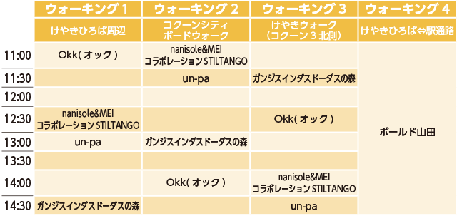 イベントスケジュール ウォーキング