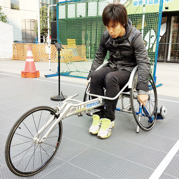 陸上競技用車椅子体験会